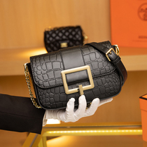Rice printing 2021 New crocodile texture Joker small bag Japanese and Korean chain square buckle texture crossbody shoulder Womens bag