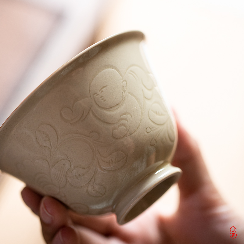 Sprawling up with camellia baby play tureen jingdezhen ceramic high - end 2 to make tea tureen single bowl bowl