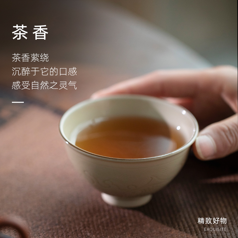 Koubei jingdezhen up with string checking ceramic high - end tea cup sample tea cup large master CPU