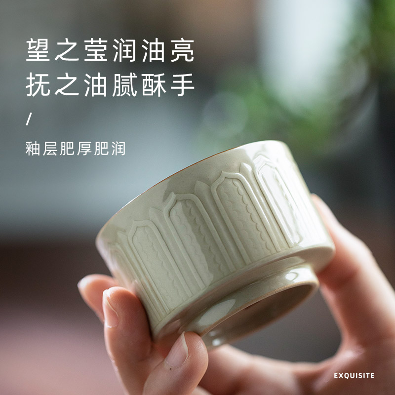 Jingdezhen up lotus - shaped straight koubei checking ceramic masters cup home of kung fu tea bowl sample tea cup