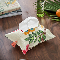 Plantation love box decoration tissue box living room coffee table creative fabric ornaments Nordic cotton and linen paper napkin