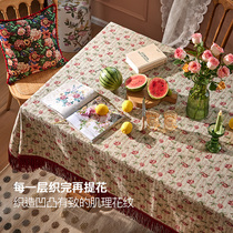 Planting Love Jazz Rose Table Cloth Retro Rectangular Platoon Suzubian Table Buss tea table Gaib Custom Design