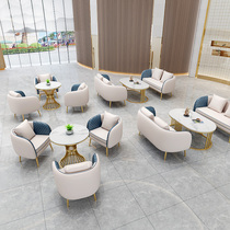 Nordic light luxury sales office reception negotiation sofa hotel reception rest area restaurant deck sofa table and chair combination