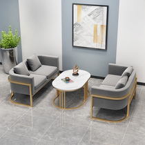 Nordic small apartment beauty salon leisure fabric sofa coffee table combination office reception waiting rest area