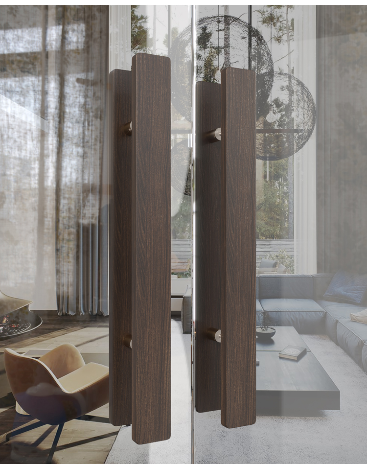 现代简约玻璃门把手个性创意有框推拉门拉手木扶手可订制logo