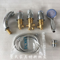 Five pieces of wooden tap bath tap switch cooling hot water mixed faucet water