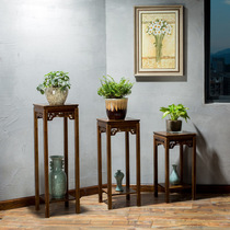 Chinese Nanzhu retro flower rack Single flower pot rack Living room green dill hanging orchid flower several indoor shelves Bonsai rack