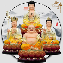 The Three Holy Resins of Guanyin Bodhisattva Statue of Jizo King Shakya Buddha Temple enshrines ornaments in the whole hall of Buddha statues