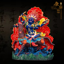 Pure bronze painted auspicious Heavenly Mother Protector Deity Goddess of Wealth Tantric Tibetan Buddha Statue Bandara Bronze Ornament