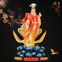 Taiwan copper paste gold painted Nine Heavens Xuan Goddess Statue God of War Nine Heavens Virgin Step Feng Taoist Goddess Offering Ornament