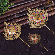 Jigong Fan Small alloy fan Jigong magic instrument Pu fan Jigong fan fine alloy Buddha statue magic instrument accessories