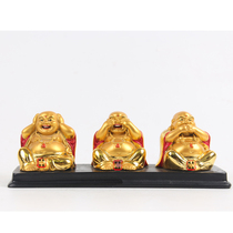 Three no small monk creative ornaments small shami cute Buddha ornaments do not listen to or look do not say small ornaments