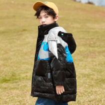 Boys' down jacket 2022 new western style thickening middle and large children's winter clothing thickening boys 90 bomb street coat trendy