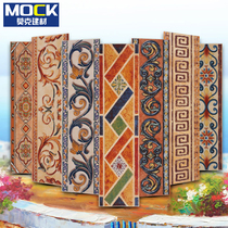 Wave line tile Waveguide line Waist line Living room skirting Mediterranean antique brick American vintage floor tile 120x500