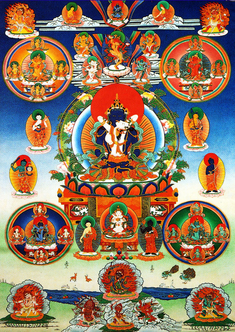 定制中阴百尊寂静尊画像 佛像画 密宗 唐卡 相纸打印 双面打印