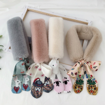 Winter wool plush collar Korean version of imitation Rex rabbit hair cute collar female Japanese students Joker autumn and winter warm scarf