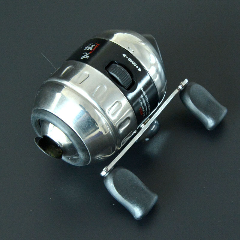 内藏式全封闭式射鱼轮鱼鳔不锈钢射鱼器渔轮射鱼镖金属跟线轮