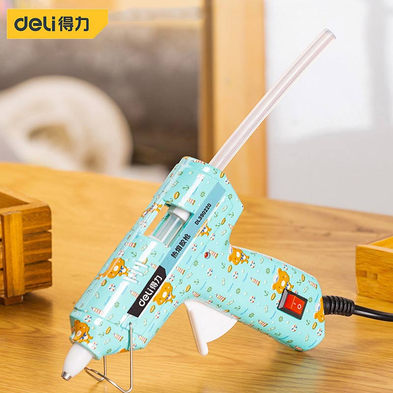 得力热熔胶枪幼儿园儿童小型小号diy手工制作工具家用胶水枪电容