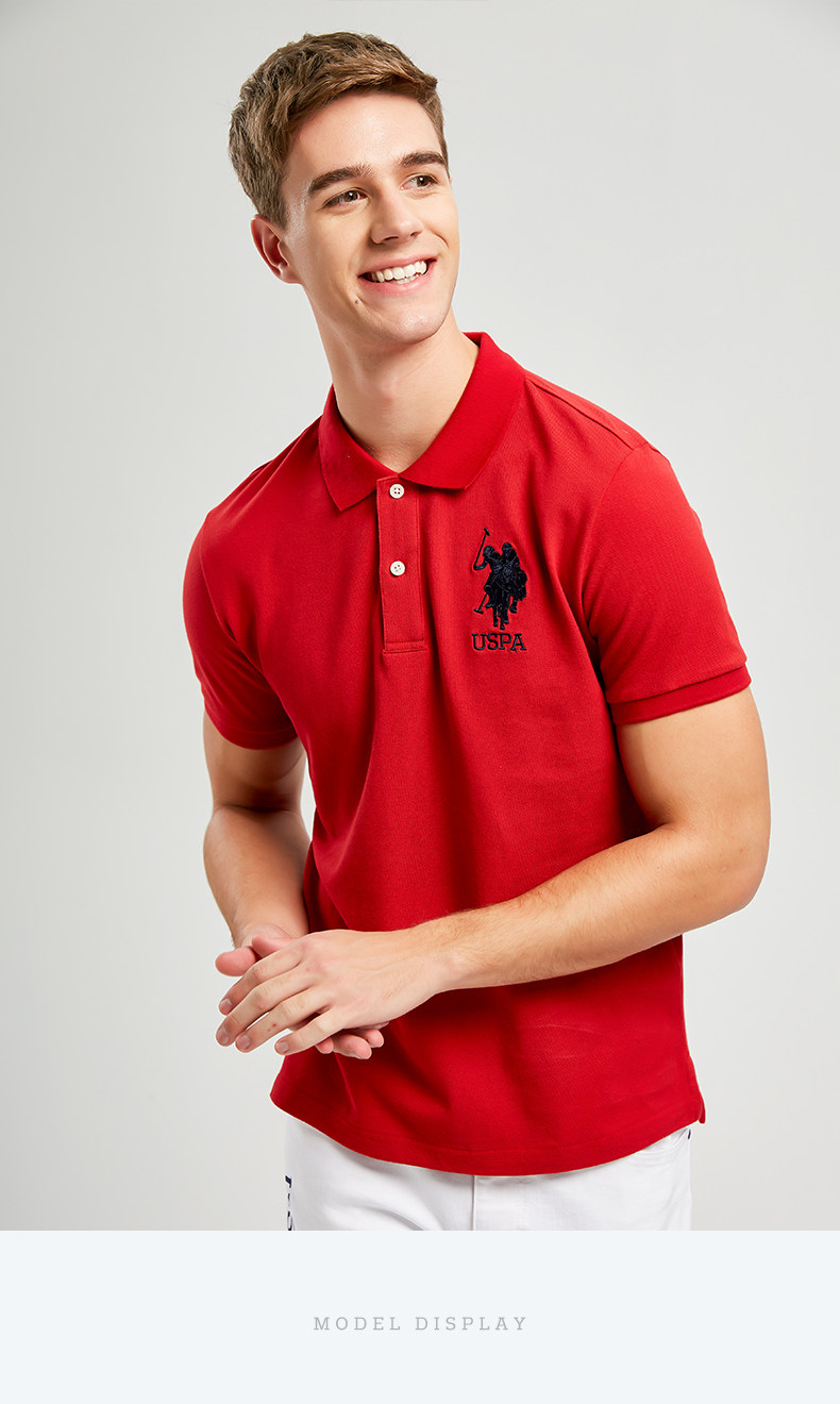 美式经典珠地网眼结构全珠地棉uspoloassn男士休闲polo衫