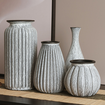 European-style imitation porcelain glass vase white black hydroponic green radish dried flowers flower vase creative vase decoration