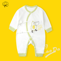 Newborn cotton one-piece clothes spring and autumn men and women baby boneless clothes baby long sleeve climbing clothes newborn ha clothes pajamas
