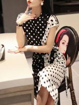 Temperament light dress elegant female style collar dating temperament goddess fan Age big brand high-grade acetic acid skirt