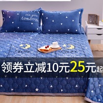 Flannel blanket sheets single piece bed cover blanket plus velvet coral velvet face plush quilted single double single student dormitory
