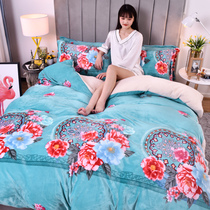 Winter double-sided coral velvet quilt cover single piece padded velvet milk velvet flannel quilt single gold mink velvet