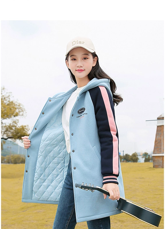 Cô gái áo len dày mùa thu và mùa đông học sinh trung học nữ Hàn Quốc rộng rãi giản dị phong cách đại học của phụ nữ áo khoác chần bông - Áo len