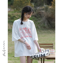 Mi Fei Er white short-sleeved womens 2021 summer new Korean version loose t-shirt womens printing wild student top tide