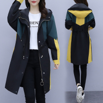Large size womens coat loose coat spring and autumn 2021 New Tide fat sister autumn fat mm200 kg trench coat