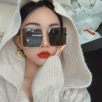 Hong Kong 2022 new European and American inns minimalist sunglasses female summer personality big frame sunglasses comeback big face slim
