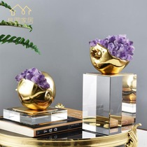 Light extravagant pure copper knots pomegranate with multiple subs purple water cryolite New house Decorations Home Copper Handiwork