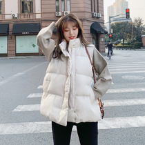 2020 White down cotton-padded vest female Korean version loose thin student waistcoat wearing cotton padded jacket jacket jacket