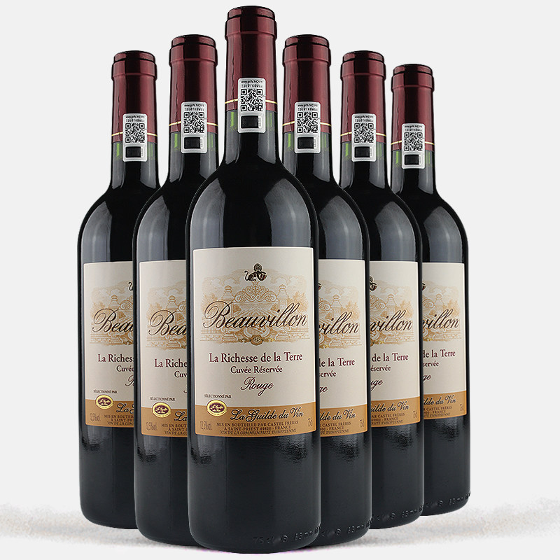 卡思黛乐castel博隆珍藏干红葡萄酒法国原装750ml 6支礼盒装_7折现价