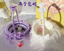 New flower girl flower flower flower flower basket wedding wedding hand rattan lace fruit basket children dance flower basket