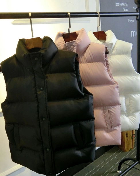 Hàn Quốc mùa thu và mùa đông cộng với kích thước của phụ nữ áo khoác bánh mì dày cotton áo vest không tay ngắn xuống áo khoác bông áo khoác vest thủy triều - Áo vest