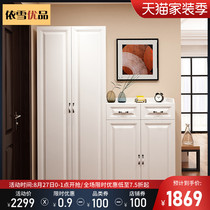 Household entry shoe cabinet combination mirror cabinet Custom solid wood foyer cabinet high cabinet locker simple modern entrance cabinet