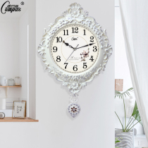 Kangba Silk European retro swing wall clock Living room luxury silent atmospheric clock Modern creative fashion quartz clock
