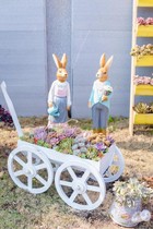 Garden Selling Flower Shop Wedding Decoration Welcome Flowers Car Four Wheels Pull Car Solid Wood Shop Window Shelf Furnishing Decoration Small Flower Shelf