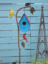 Outdoor garden Ying style fields Iron Art Grocery Decoration Small Bird House Sunflower Sun Flowers Inserts Iron Thread Lotus Climbing Rattan