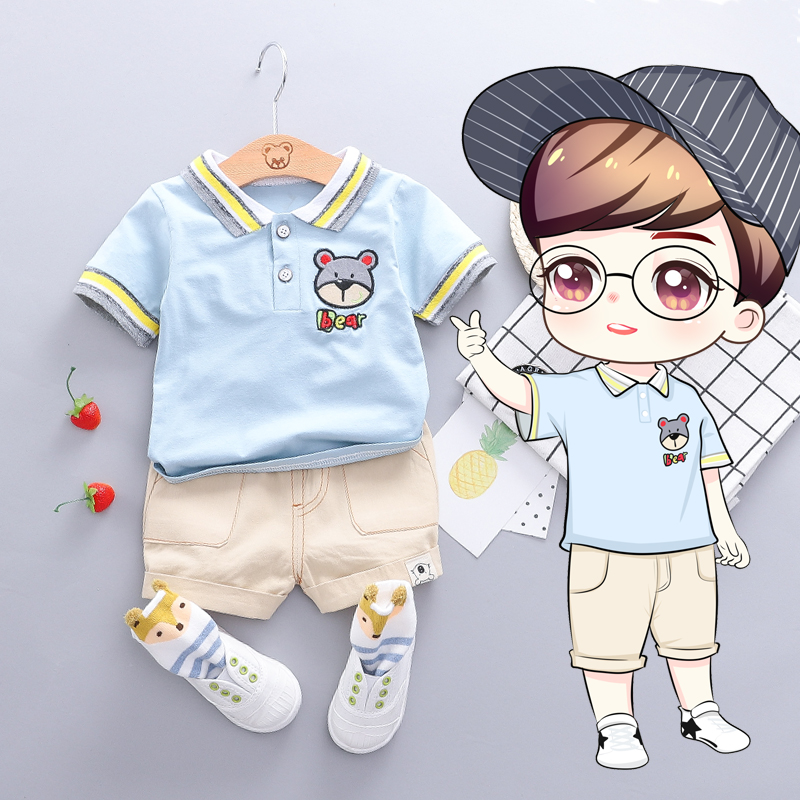113两件套4女小童婴儿2衣服童装1-3周岁宝宝夏装套装男童帅气短袖