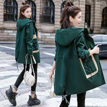 Autumn windsuit woman with long style jacket 2021 new loose small sub pop overalls with cap blouses spring and autumn