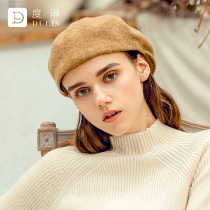 The new duck tongue beret woman British retro wool in autumn and winter