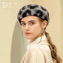 Hat children Han version of the tidal beret autumn and winter British retro bud hat brown BAO WEN breathable wool hat woman