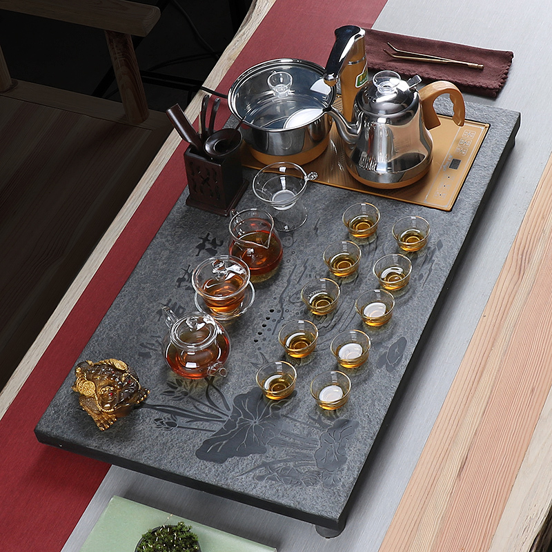 True sheng sharply stone tea tray was set automatic four unity tea tray of a complete set of kung fu tea tea tea of a complete set of sea