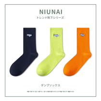 Newnay Mens socks Deodorant Sweat-in-the-barrel Sox Spring Summer Days Ins Trend embroidery Personality letters Long Sox