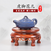 Rosewood bracket strange stone base Laos flower stand stone ornaments mahogany solid wood living room flower pots Buddha statue