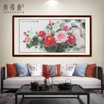 Famous Chinese Painting Pure Hand Painted Chinese Living Room Decoration Painting Work Pen Peony Banner Wall Painting Bedroom Hanging Painting Flowers Open Rich