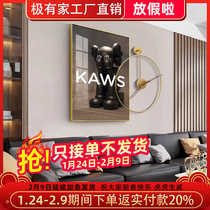 KAWS hanging painting living room decoration painting Nordic wall clock tide brand violent bear cartoon porch corridor mural restaurant wall painting